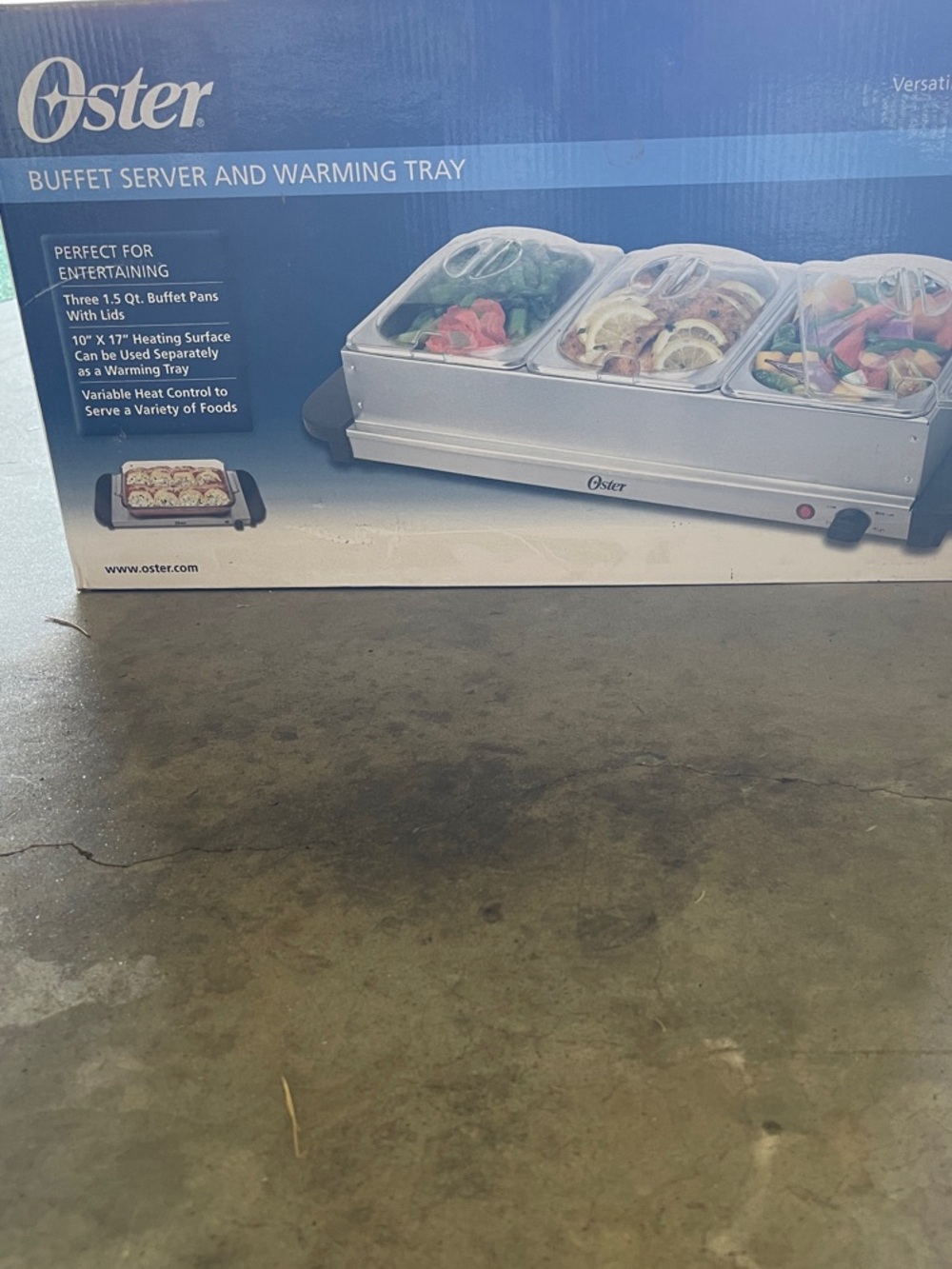 Oster Silver Buffet Server and Warming Tray